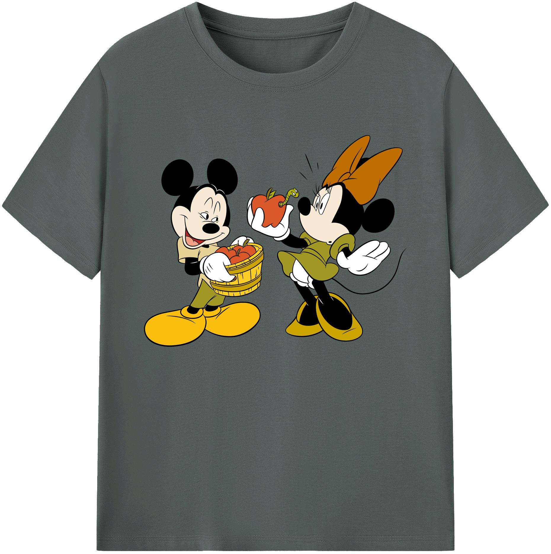 ミッキーマウス Mickey Mouse 綿100％ メンズ半袖Tシャツ｜肌触りやわらか＆通気性